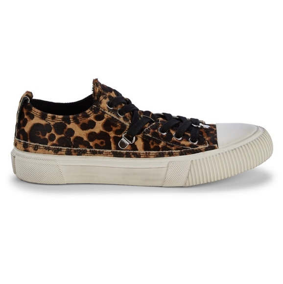 New ALL SAINTS Jazmin Haircalf Leopard Print Sneakers NWT Size 7 US/38 EU - Picture 3 of 15